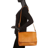 Ledonne Leather Flap Over Shoulder Bag, Black
