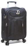 Dejuno Cirrus Lightweight Nylon 3-Piece Spinner Luggage Set-Black
