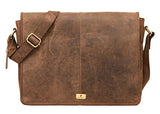 Dh Rohtaang Leather Messenger Bag For Men / Women Leather Laptop Messenger Briefcase Satchel Brown