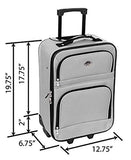 Jetstream 20 Inch Lightweight Luggage Softside Carry On Suitcase (Black)