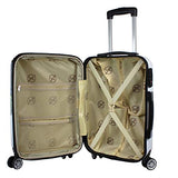 World Traveler Black and White Butterfly 2-Piece Carry-on Spinner Luggage Set