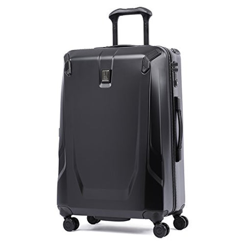 Travelpro Luggage Crew 11 25" Polycarbonate Hardside Spinner Suitcase, Obsidian Black