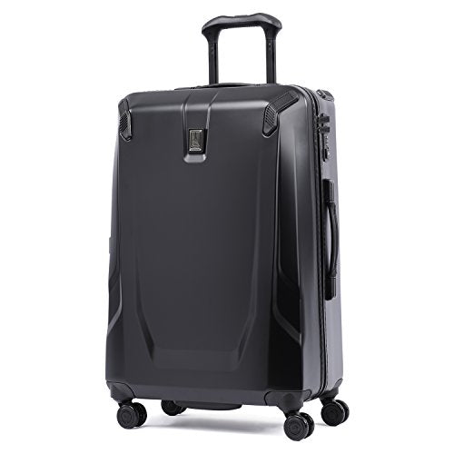 Travelpro Luggage Crew 11 25" Polycarbonate Hardside Spinner Suitcase, Obsidian Black