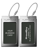 Luggage Tags Business Card Holder Tufftaag Pair Travel Id Bag Tag - Gunmetal