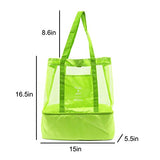 Mesh Beach Bag with Cooler Insulated Lightweight and Foldable with Durable Zipper Picnic Tote