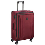 Delsey Luggage Titanium Soft Expandable 25 Inch Spinner, Black Cherry Red