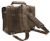 Vagabond Traveler 17" Macbook Pro Bag - 18" Full Leather Briefcase Backpack - Lb06.Db
