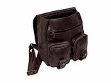 David King & Co. Distressed Leather Laptop Messenger Backpack, Cafe, One Size
