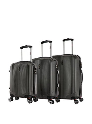 Inusa San Francisco 3-Piece Lightweight Hardside Spinner Luggage Set (Charcoal)