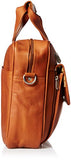 Piel Leather Slim Top-Zip Briefcase, Saddle