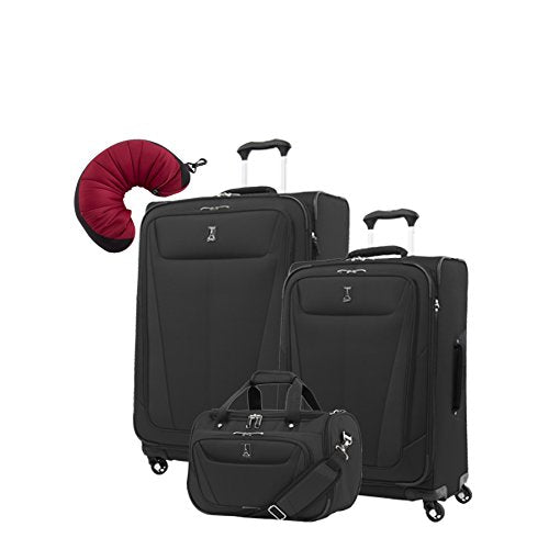 Travelpro Maxlite 5 | 4-Pc Set | Soft Tote, 25" & 29" Exp. Spinners With Travel Pillow (Black)