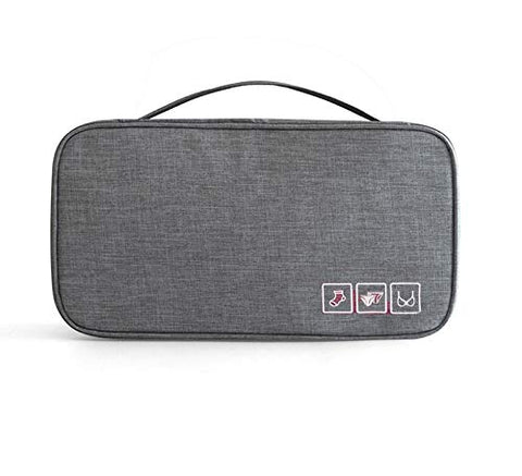 Packing Organizer Bra Underwear Storage Bag Travel Lingerie Pouch Toiletry Organizer (Grey L size)