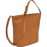 Le Donne Leather Bucket Shoulder Bag (Cafe)