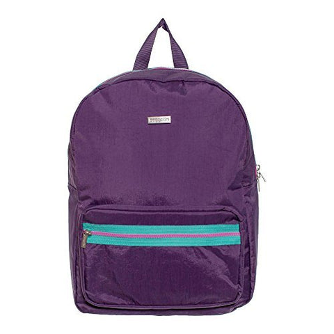Baggallini Arches Backpack, Two Pocket With Laptop Compartment Backpack, Purple