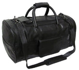 AmeriLeather Leather Dual Zippered Duffel (Black)