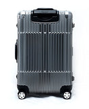 Cloud 9 - All Aluminum Luxury Hard Case Checked 24" Durable with 360 Degree 4 Wheel Spinner TSA Approved