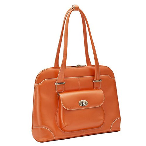 McKlein, W Series, Avon, Top Grain Cowhide Leather, 15" Leather Ladies' Laptop Briefcase, Orange (96650)