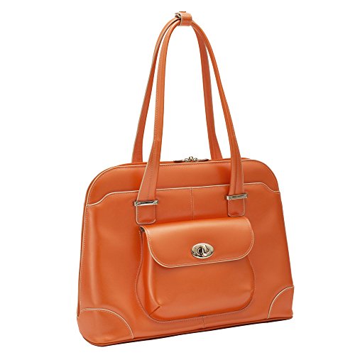 McKlein, W Series, Avon, Top Grain Cowhide Leather, 15" Leather Ladies' Laptop Briefcase, Orange (96650)