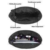 Canvas Tote Bag Waterproof Nylon Multi Pocket Shoulder Bags Laptop Work Bag Teacher Purse and Handbags for Women & Men (Grey)