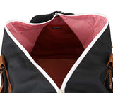 Herschel Novel Duffel Bag, Black/Tan Synthetic Leather, Mid-Volume 33.0L