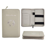 Phone Charging Passport Holder -Multiple Variations with Upgraded Power Bank- RFID Blocking - Travel Wallet Compatible with All Phones - Travel Accessories (Cool Gray)