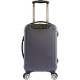 Perry Ellis Delancy Ii 21" Hardside Carry-On Spinner Luggage, Silver