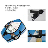 Travel Tote Luggage Weekender Duffle Bag, Dog Surfing Surfboard Sunglasses Ocean Sea Large Canvas