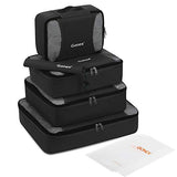 Gonex Packing Cubes Set, Lightweight Travel Organizers Bags 5pcs + 1 Shoe Bag+ 4 Reusable Zip