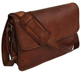15 Inch Half Flap Leather Messenger Bag for Work, Laptop Shoulder Bag, New Job Gifts for Men and