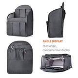 Bag in Bag Shoulders Bag Rucksack Insert Backpack Organizer fit MCM,Black (Large)