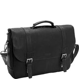 Kenneth Cole Reaction Colombian Leather Dual Compartment Flapover 15.6" Laptop Portfolio, Black