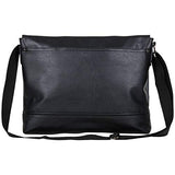 Kenneth Cole Reaction Strident-Class Vegan Leather 15" Laptop & Tablet Crossbody Messenger Bag for Work, School, & Travel, Black, Laptop