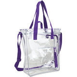 Eastsport 100% Clear PVC Value Tote with Front Easy Access Pocket, Purple