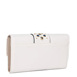 Nikky Women'S Rfid Blocking Beads Wallet Clutch Travel Purse, White, One Size