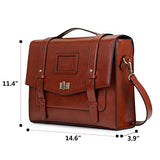 Ecosusi Ladies Faux Leather Briefcase Shoulder Laptop Messenger Bags Satchel Bag Cambridge Backpack