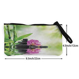 Spa Multifunction Storage Organizer Canvas Pen Pencil Bag for Women and Teens Orchids and Rocks in the Mineral Rich Spring Water Spiritual Deep Treatment Cure Green Black Pink 8.6in by 4.7in