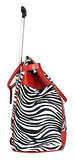 Trendy Flyer Computer/Laptop Rolling Bag 2 Wheel Case Zebra Red