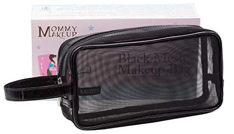 Black Mesh Makeup Bag, Cosmetic Bag, Toiletry Bag, Travel-friendly, Series 2 by Mommy Makeup.