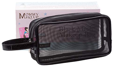 Black Mesh Makeup Bag, Cosmetic Bag, Toiletry Bag, Travel-friendly, Series 2 by Mommy Makeup.