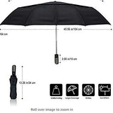 10 Ribs Travel Umbrella UV Protection Auto Open Close Cartoon,Blue Tones Wave Sea Image Open Sky