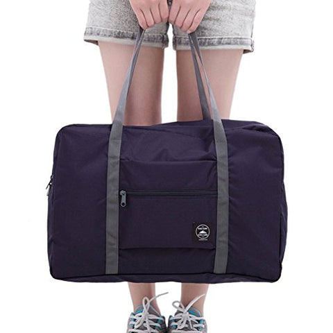 Cocoo Travel Foldable Waterproof Tote Bag Carry Storage Luggage Handbag (Black1)