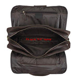 Polare Men'S Thick Full Grain Leather 15.7" Laptop Business Briefcase