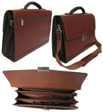 AmeriLeather Two-Tone Efficiency Laptop Briefcase (Brown)