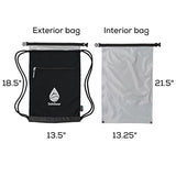 Såk Gear GymSak - 2-in-1 Drawstring Gym Bag with Removable Waterproof Bag | Features an Exterior