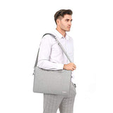 MOSISO Laptop Shoulder Messenger Bag Compatible with MacBook Pro/Air 13 inch, 13-13.3 inch Notebook Computer, Polyester Briefcase Sleeve with Back Zipper Pocket&Trolley Belt, Gray