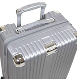 Dejuno Moda Scratch Resistant 3-Piece Hardside Spinner Luggage Set-Silver