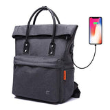 Tote Backpack Convertible with USB Charging Waterproof for School College Office Anti-Theft