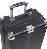Dejuno Moda Scratch Resistant 3-Piece Hardside Spinner Luggage Set-Black