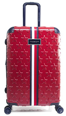 Tommy Hilfiger Starlight 24" Expandable Hardside Spinner, Red
