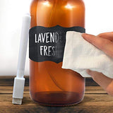 Amber Glass Spray Bottles (2 Pack, 16 oz) - Bonus: 8 Chalk Labels + Pen - Empty Refillable Bottle